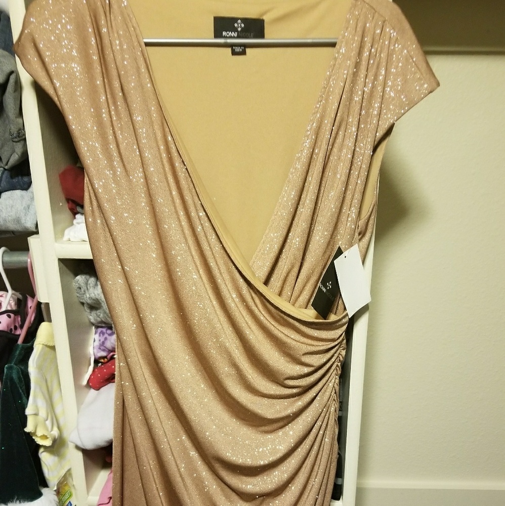 Gold evening dress